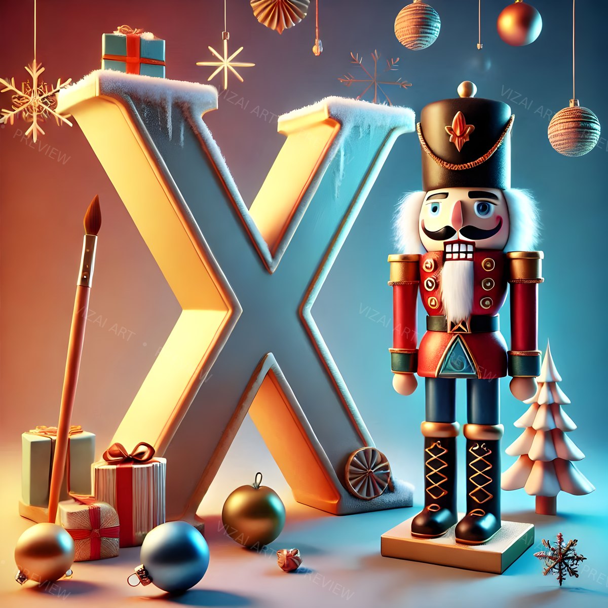 Letter X printable wall art