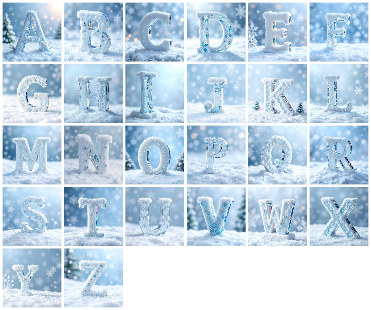 Complete A-Z alphabet grid preview