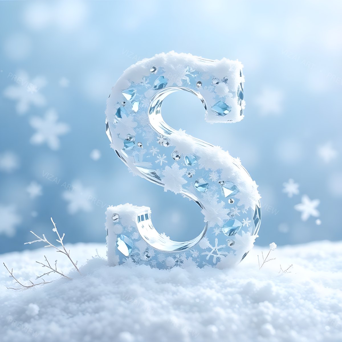 Letter S printable wall art