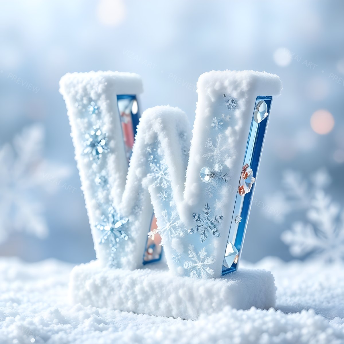 Letter W printable wall art