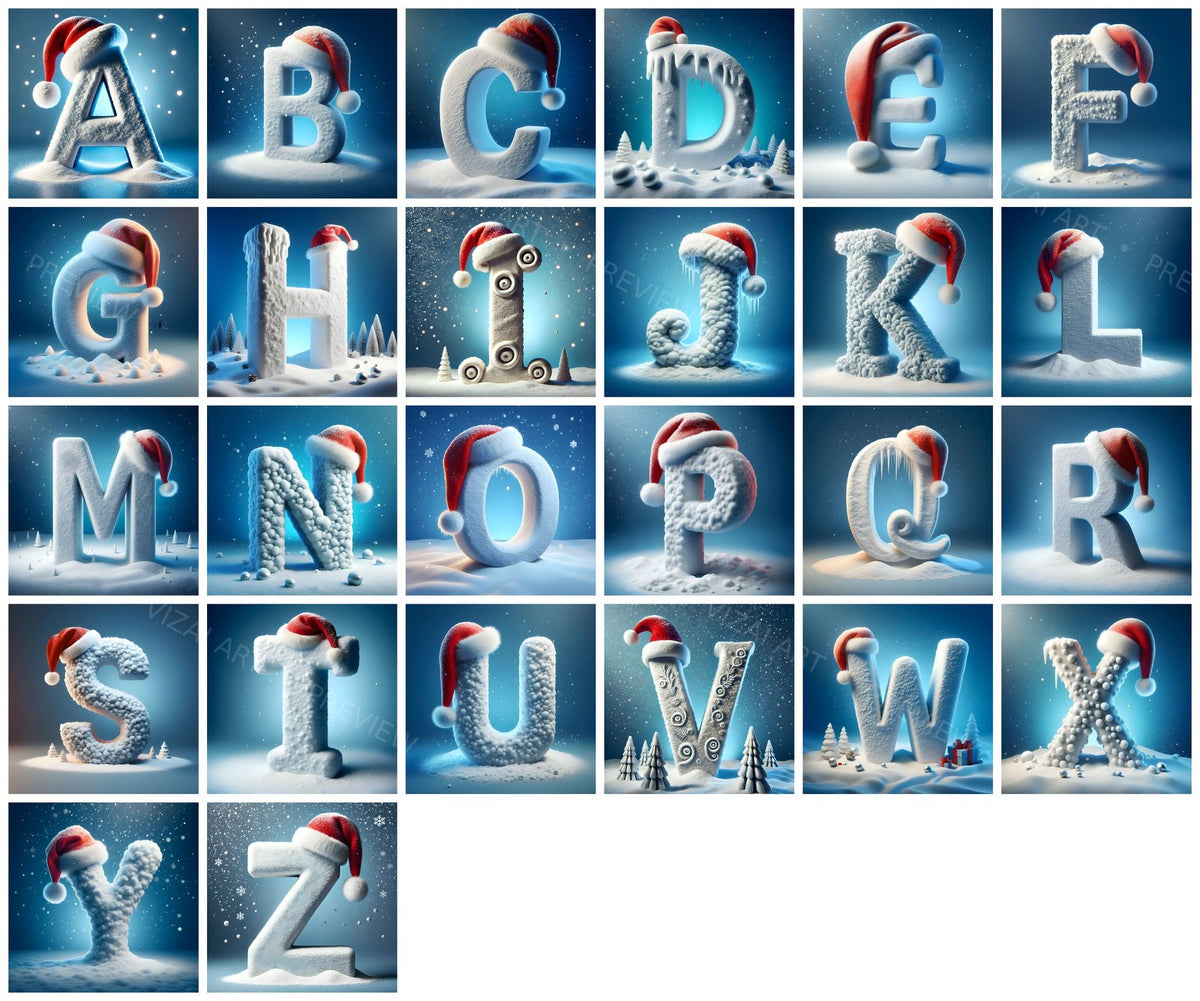 Complete A-Z alphabet grid preview