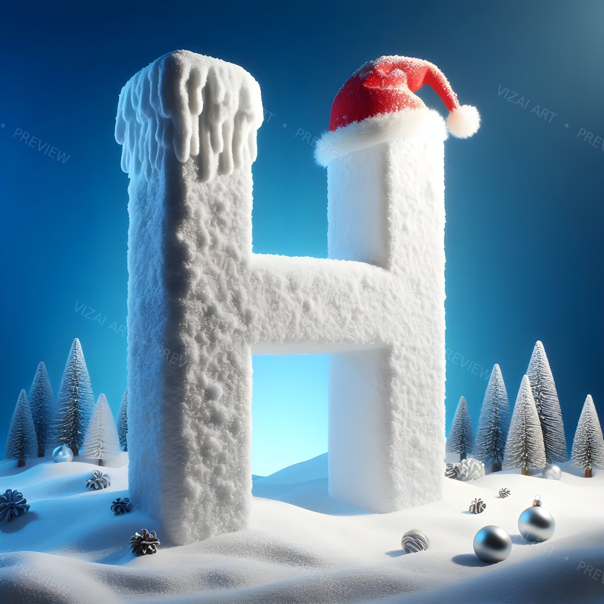 Letter H printable wall art