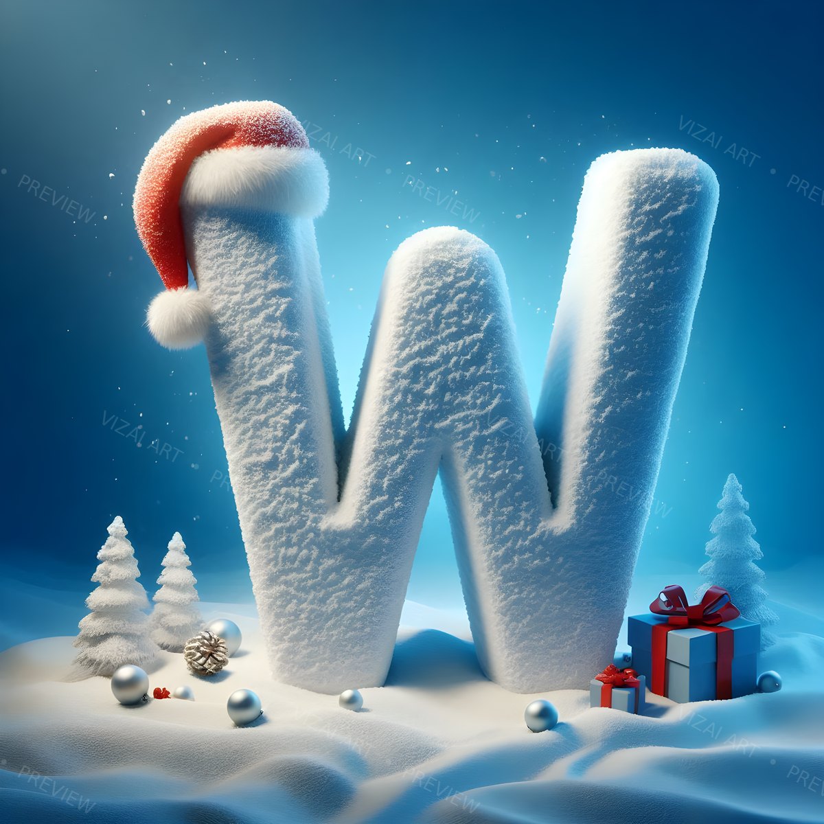 Letter W printable wall art