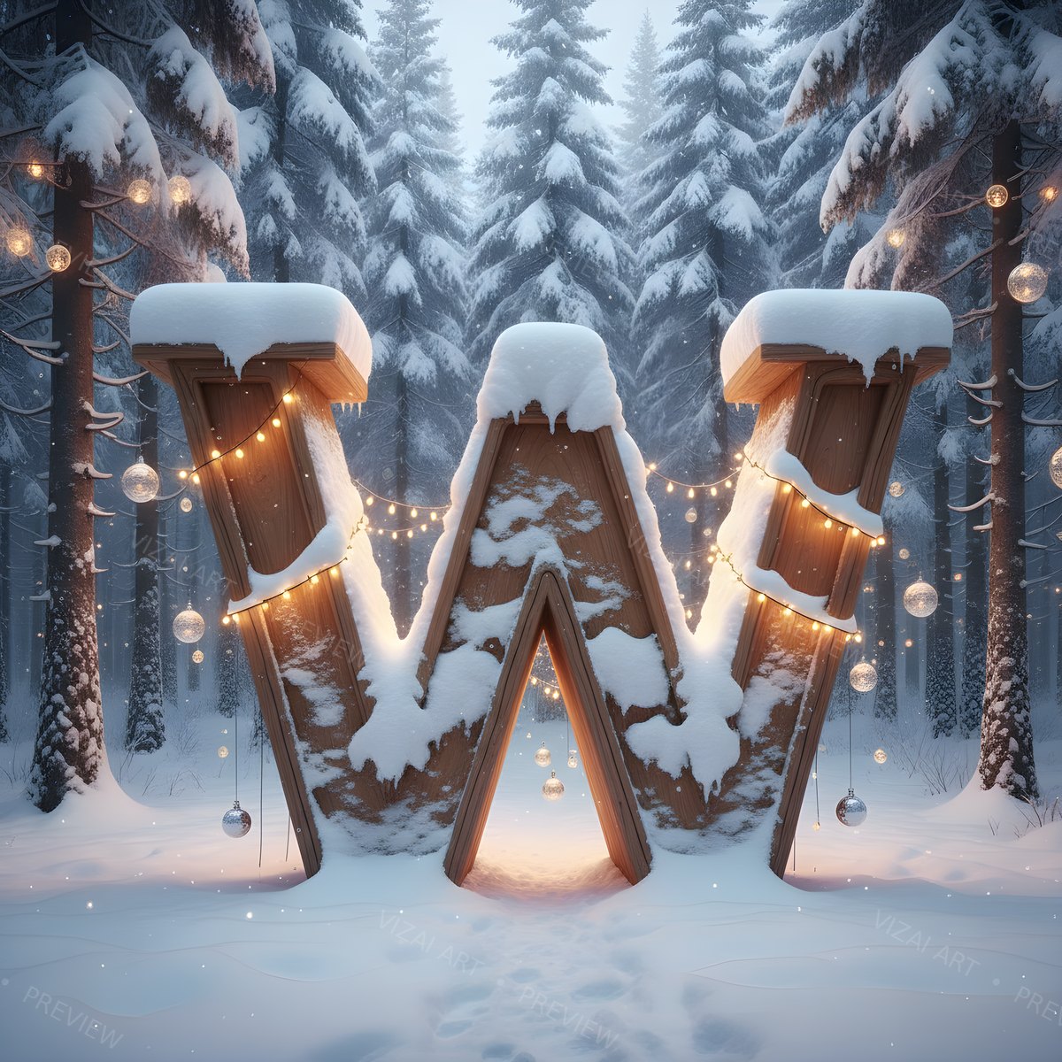 Letter W printable wall art