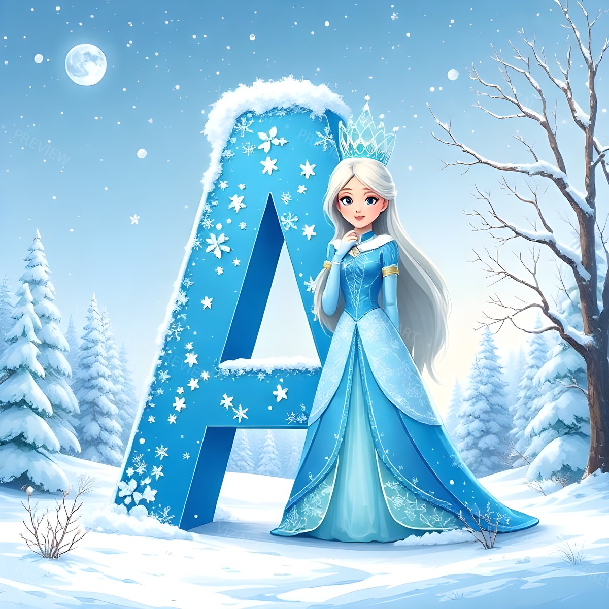 Letter A printable wall art