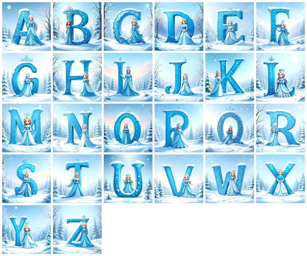 Complete A-Z alphabet grid preview