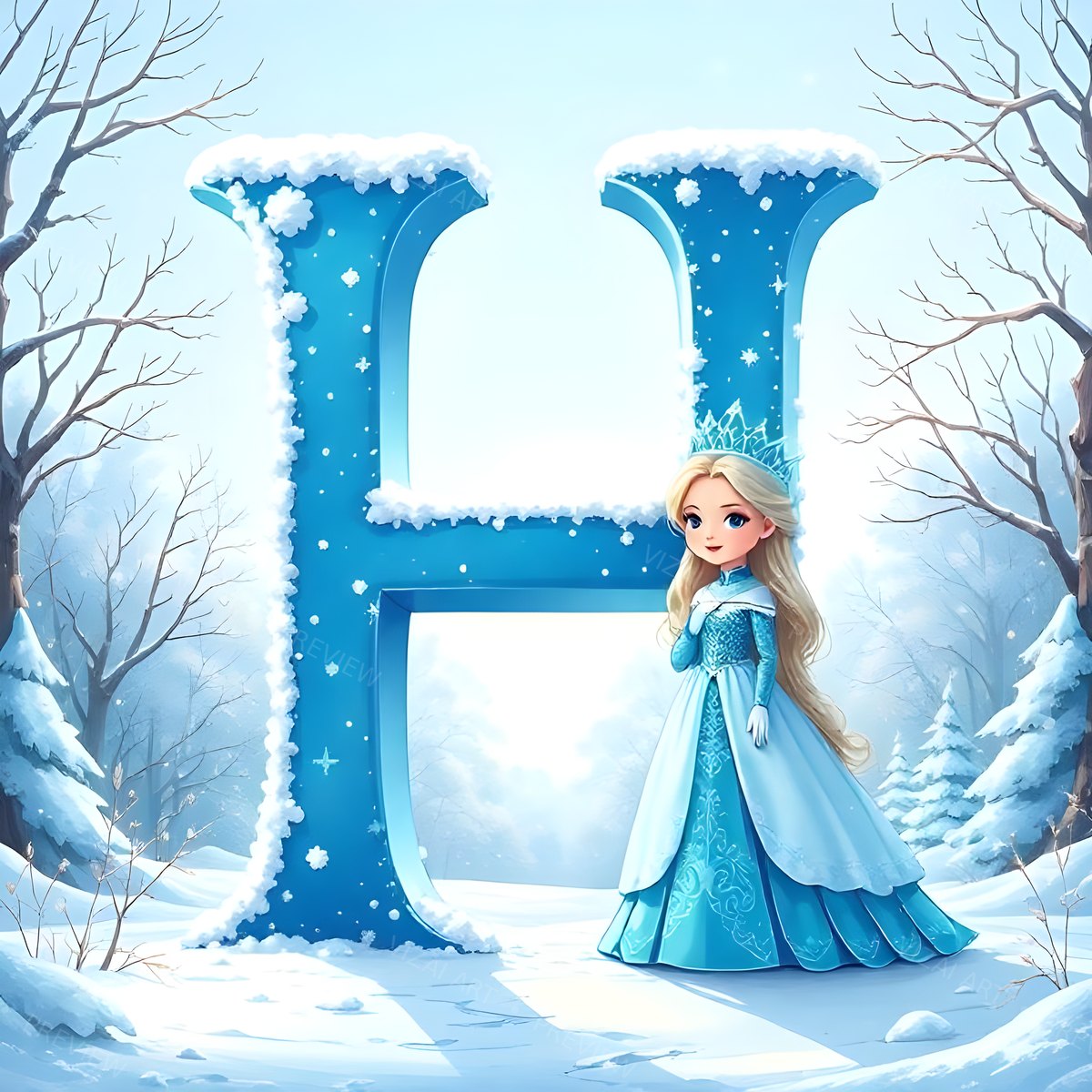 Letter H printable wall art
