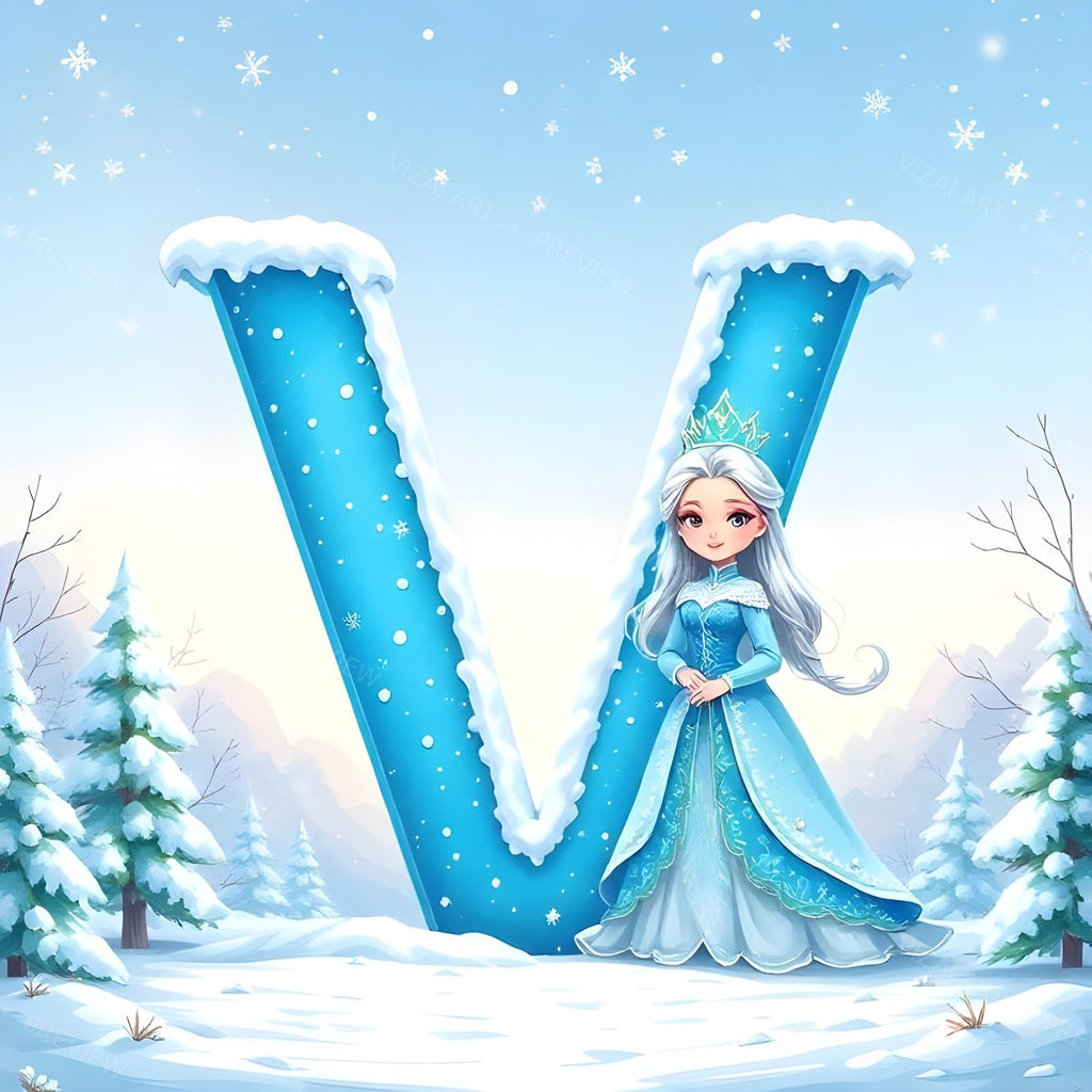 Letter V printable wall art