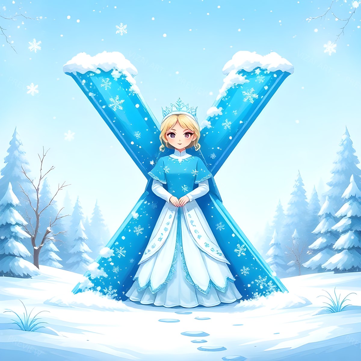 Letter X printable wall art