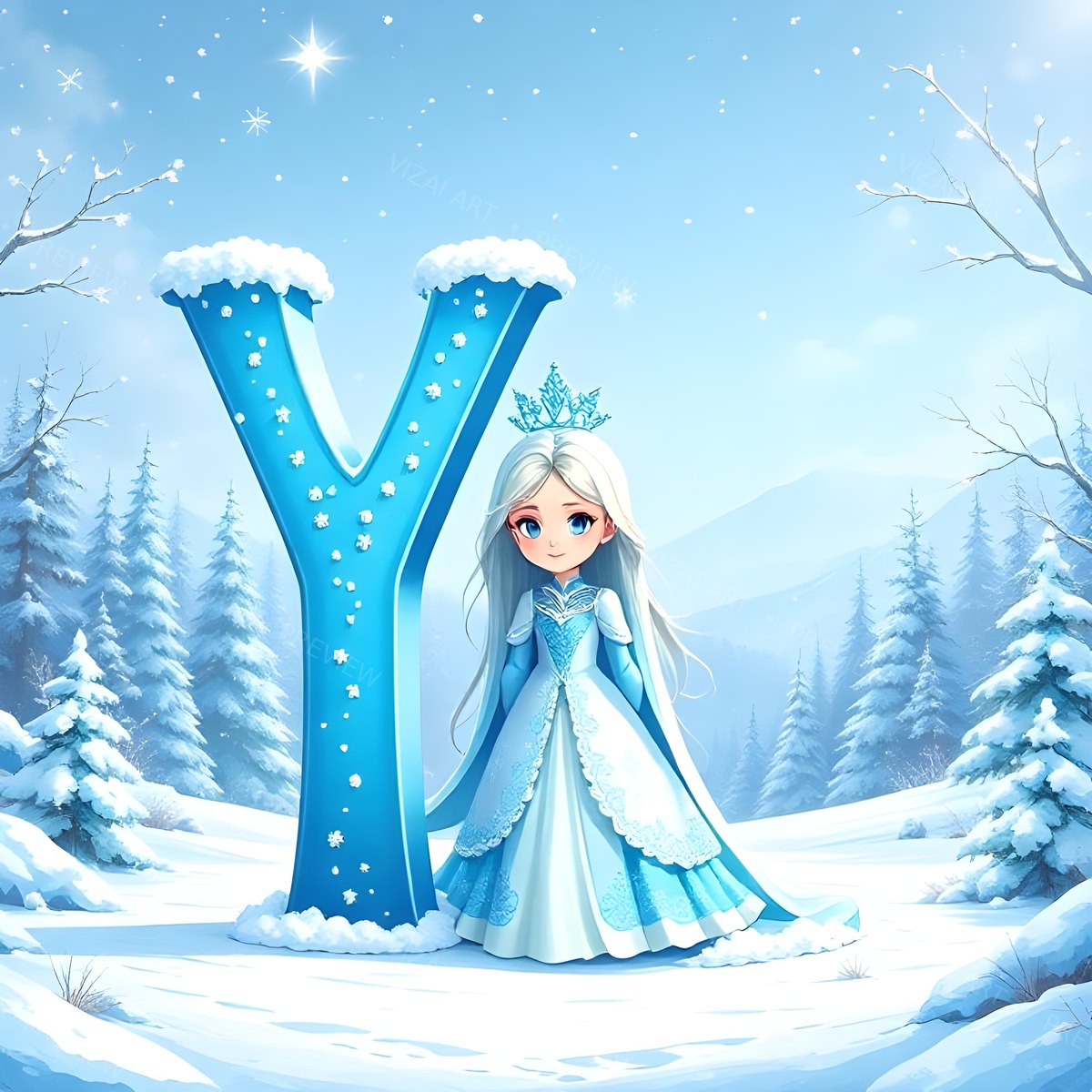 Letter Y printable wall art