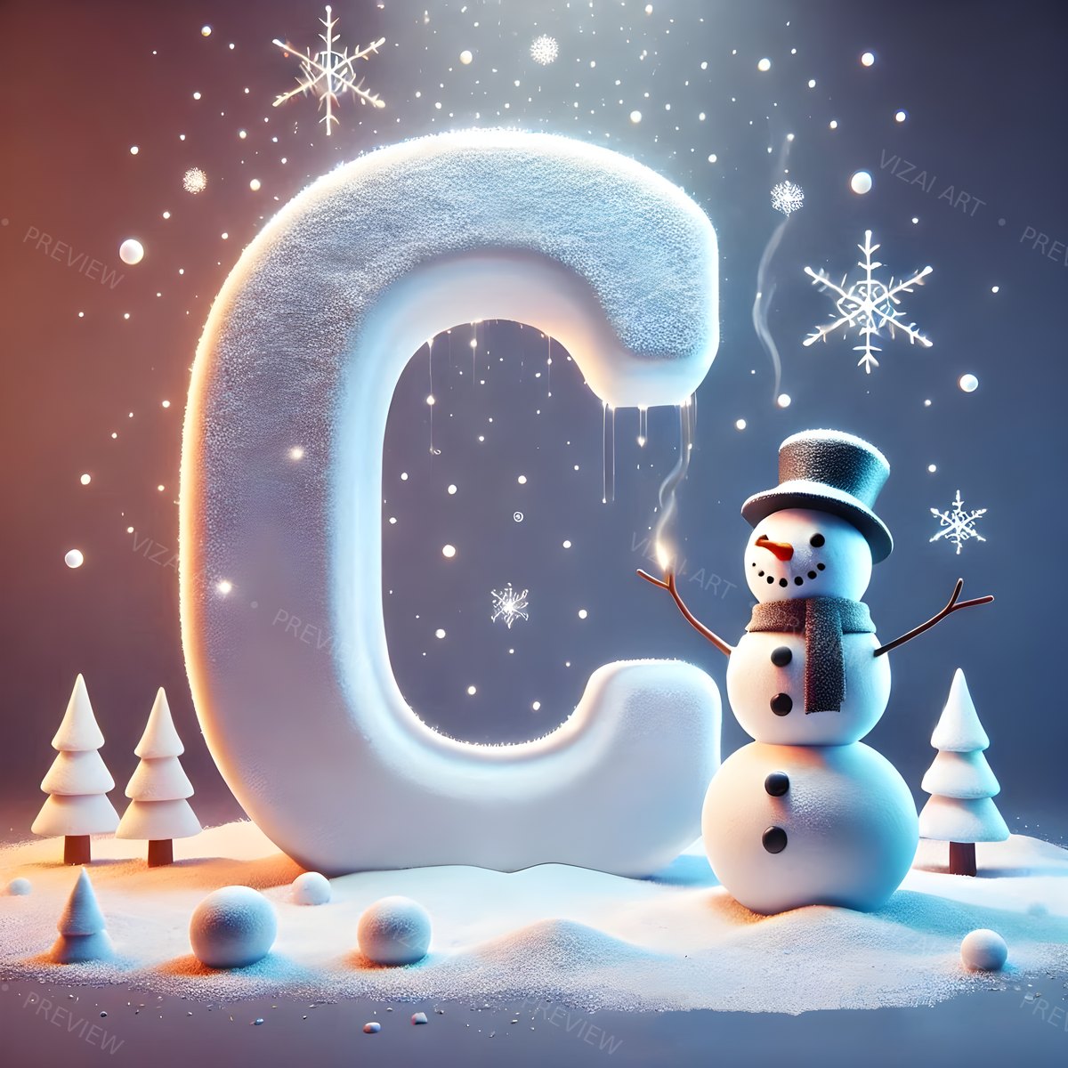 Letter C printable wall art