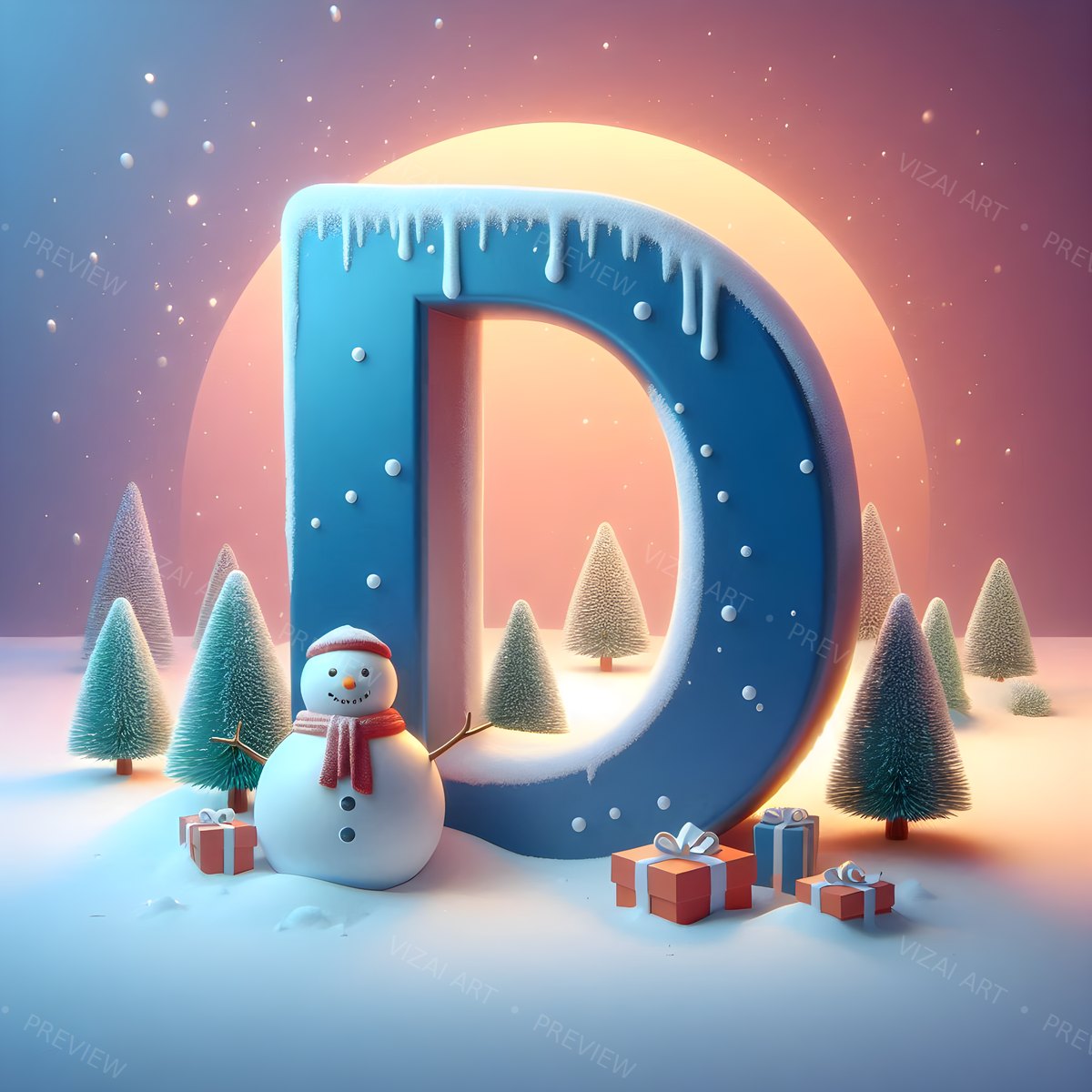 Letter D printable wall art