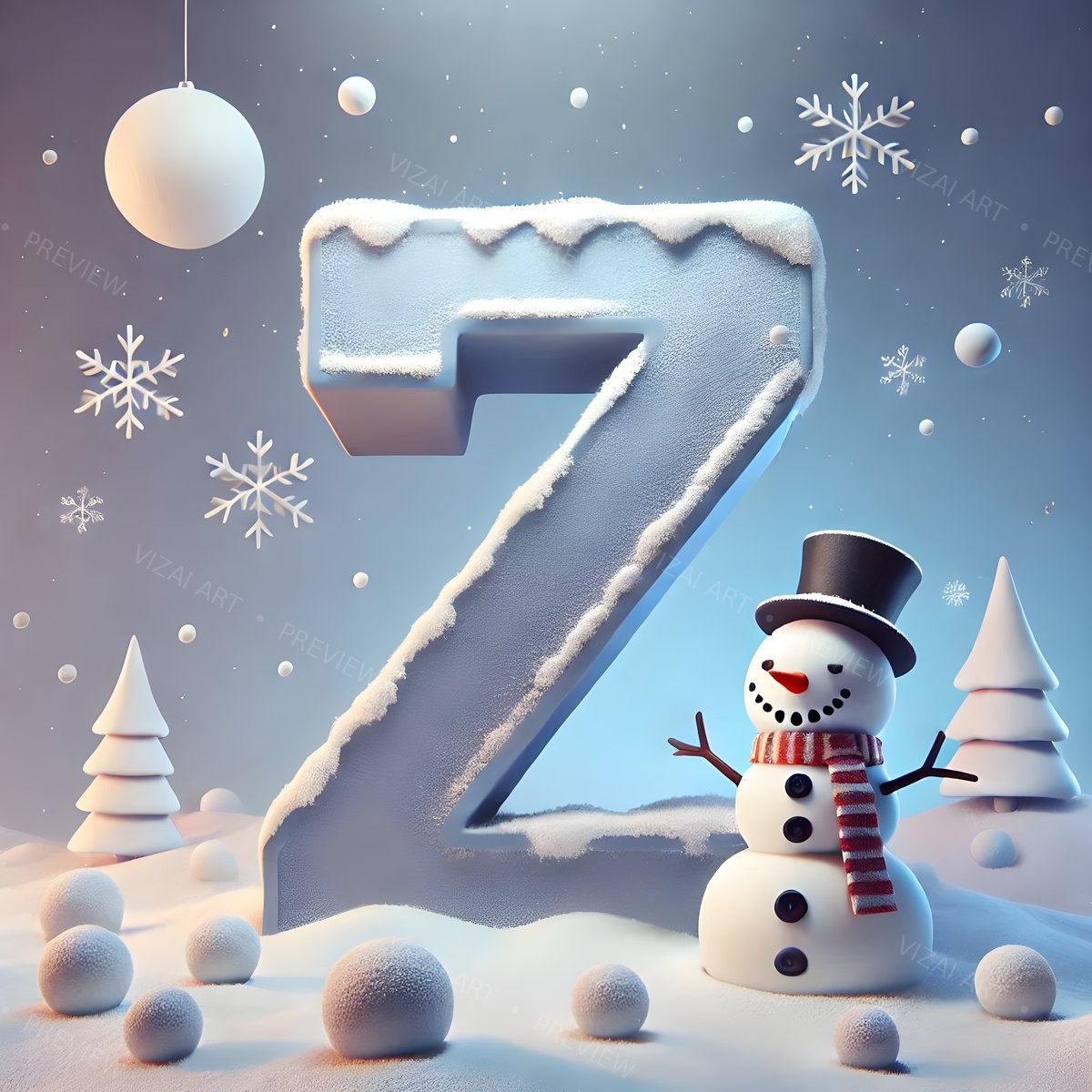 Letter Z printable wall art