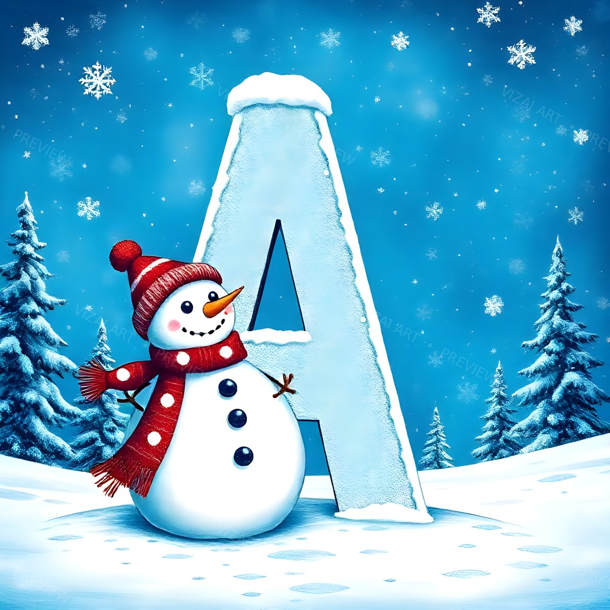 Letter A printable wall art