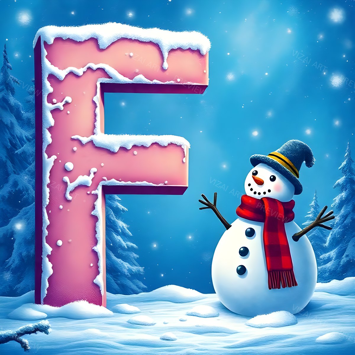 Letter F printable wall art
