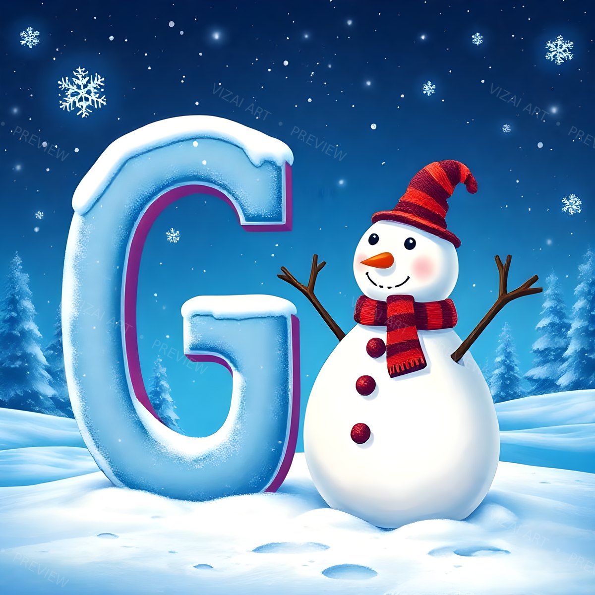 Letter G printable wall art