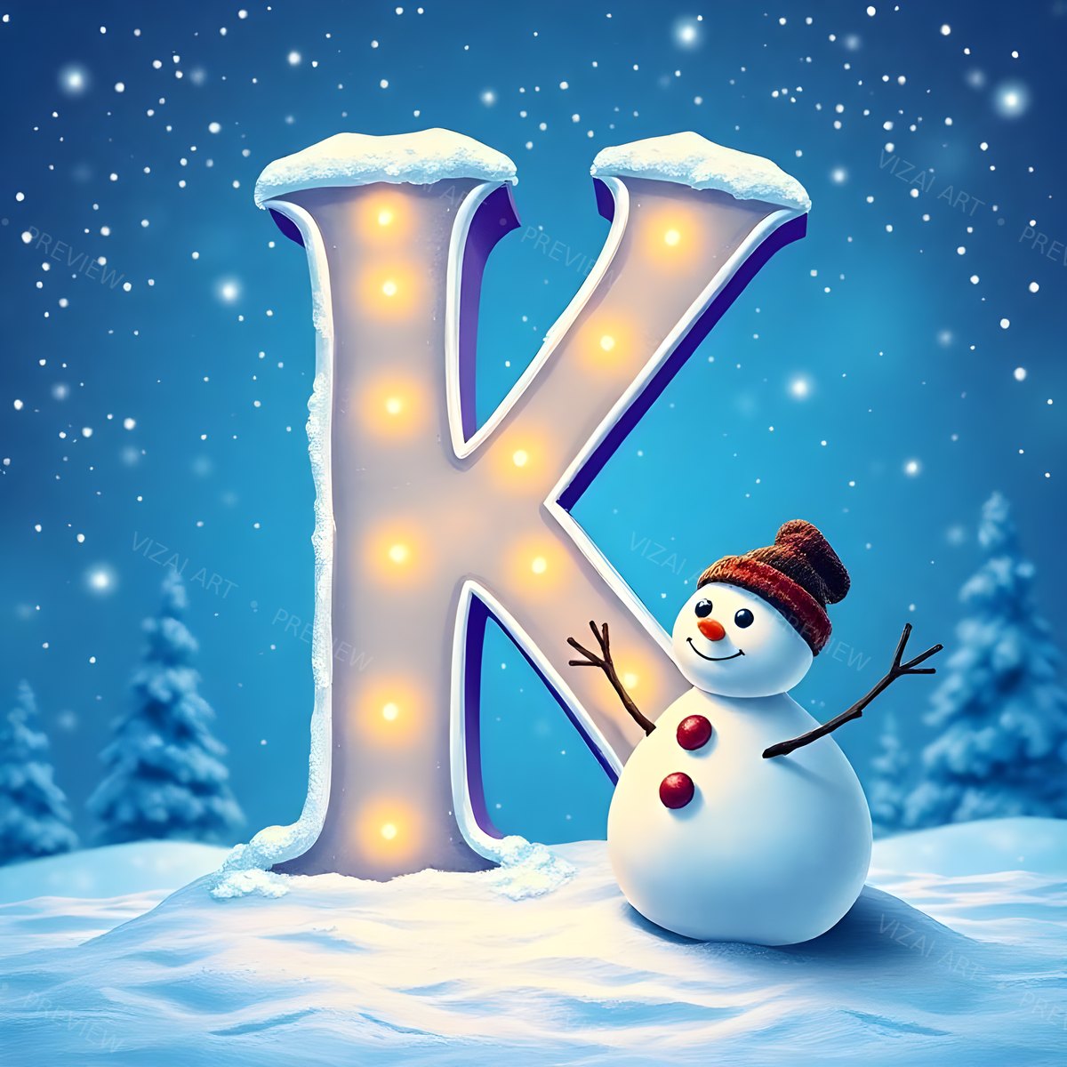 Letter K printable wall art