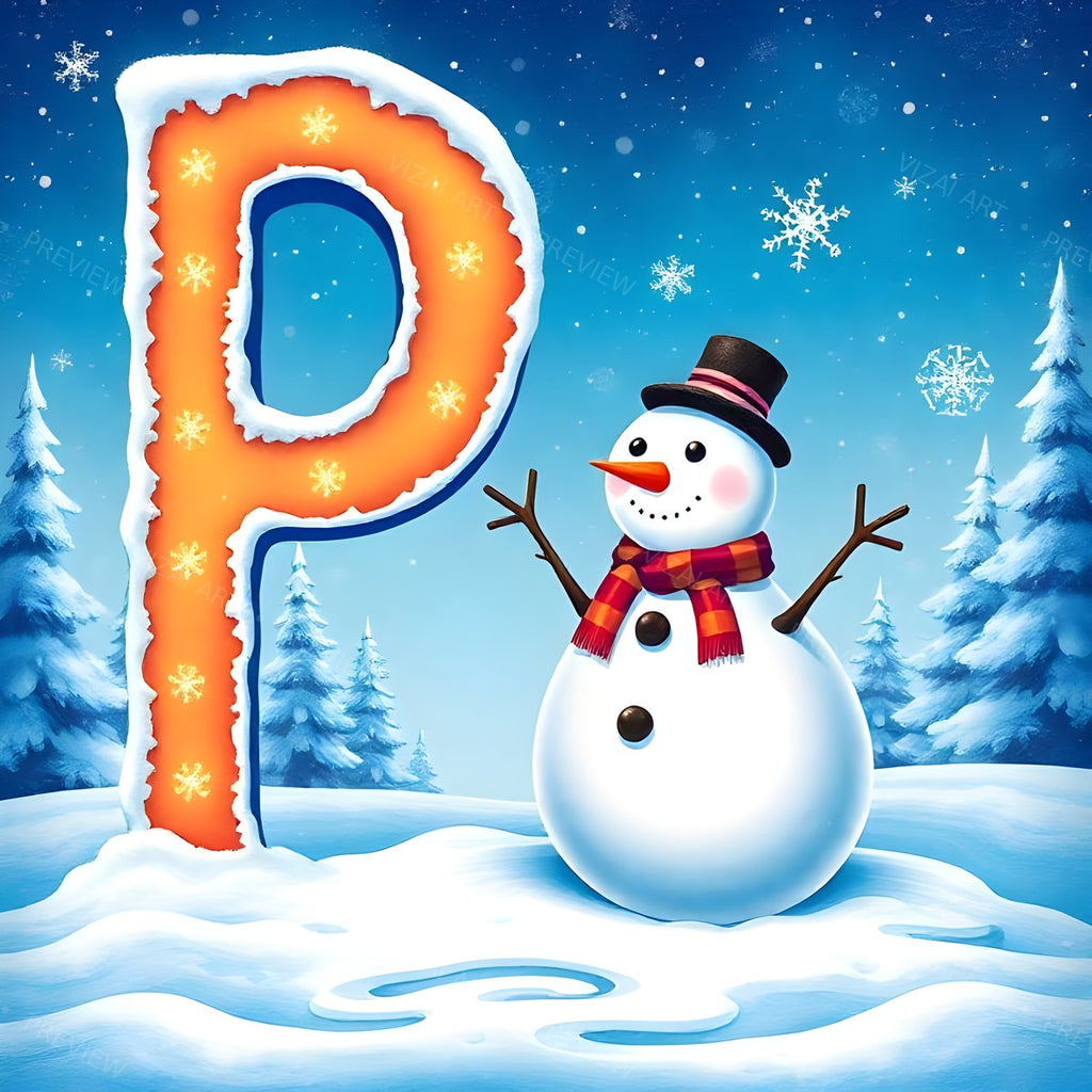 Letter P printable wall art