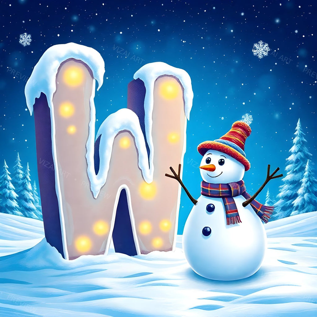 Letter W printable wall art