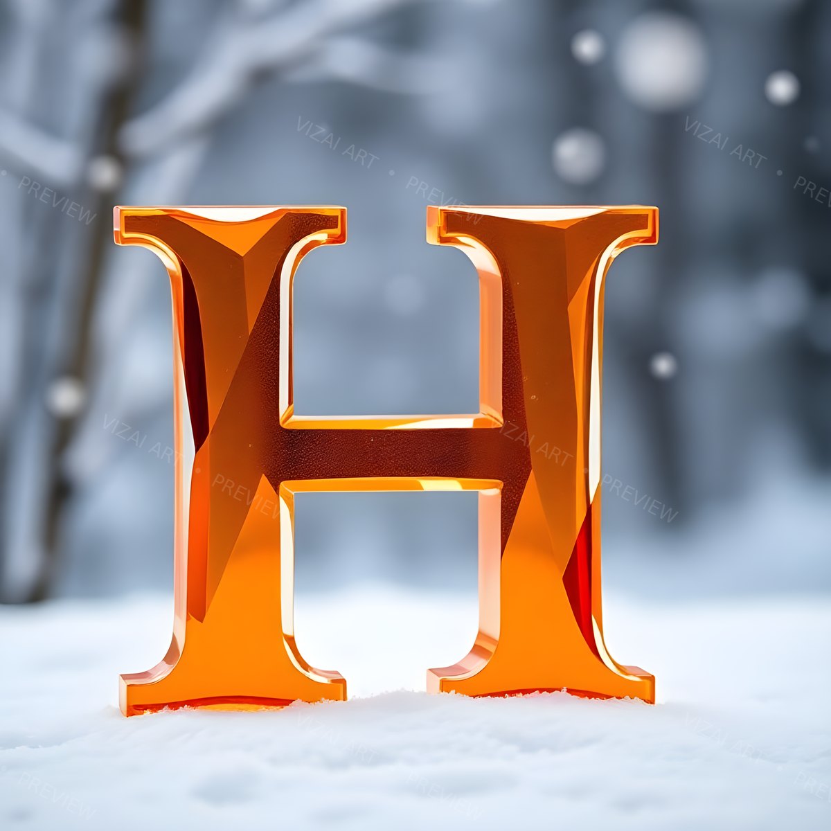 Letter H printable wall art