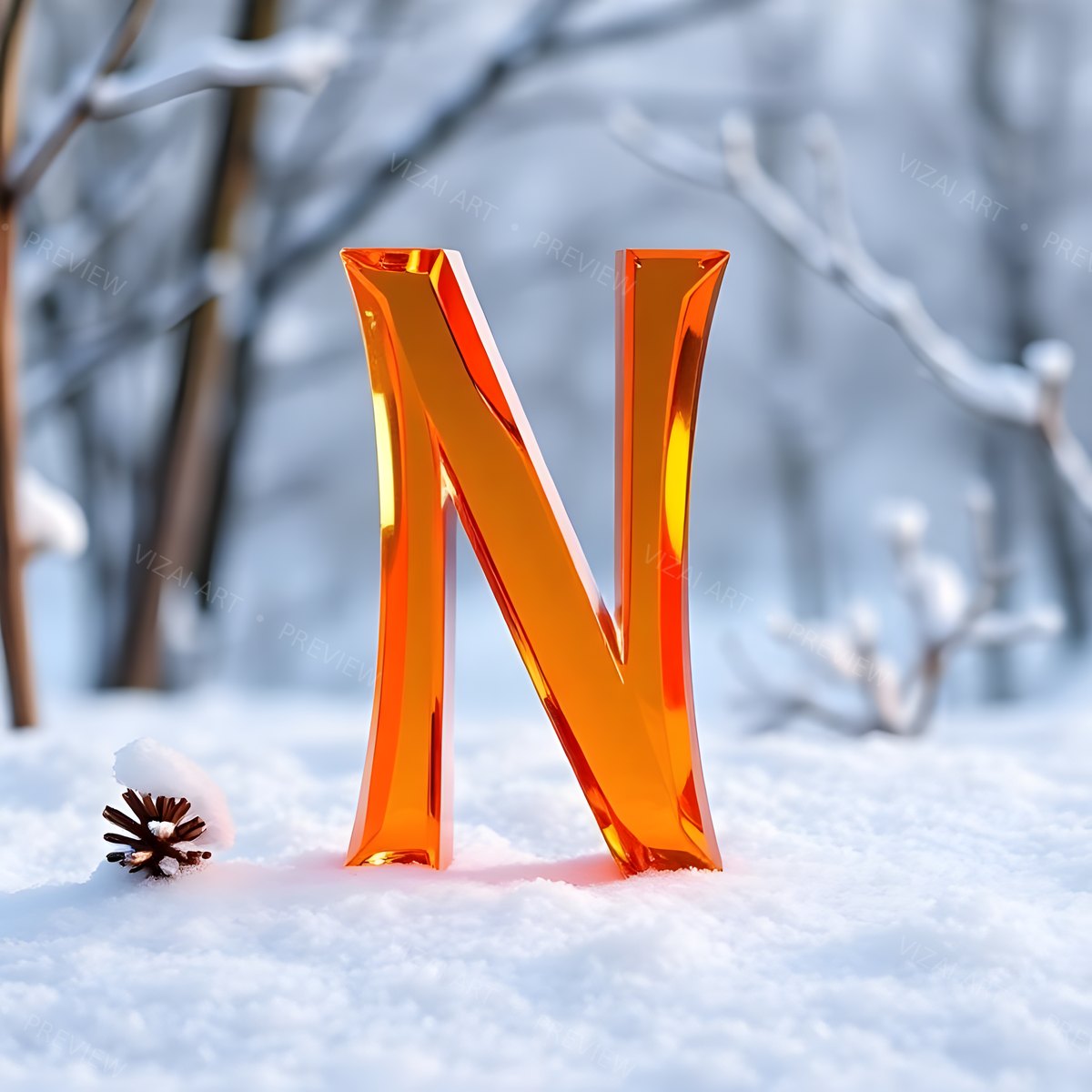 Letter N printable wall art