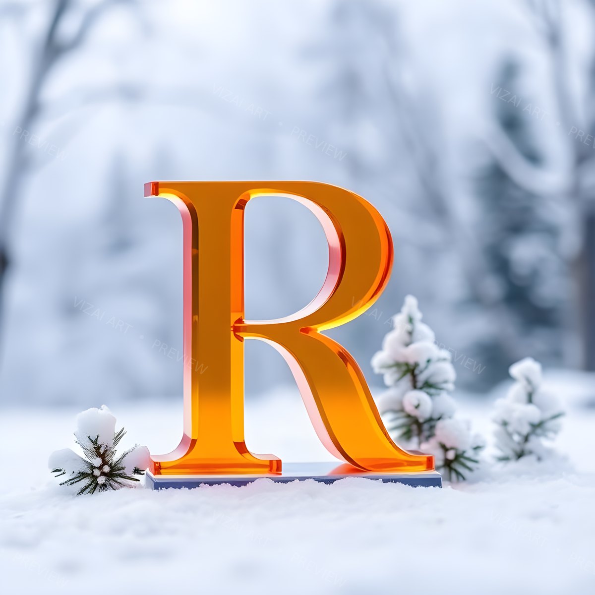 Letter R printable wall art