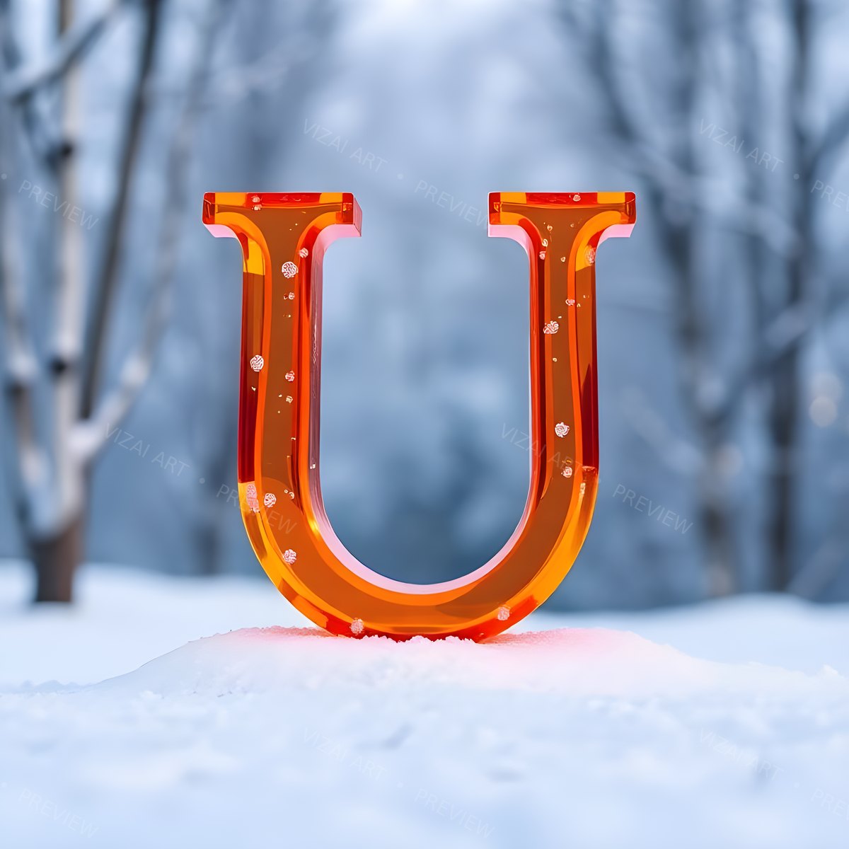 Letter U printable wall art