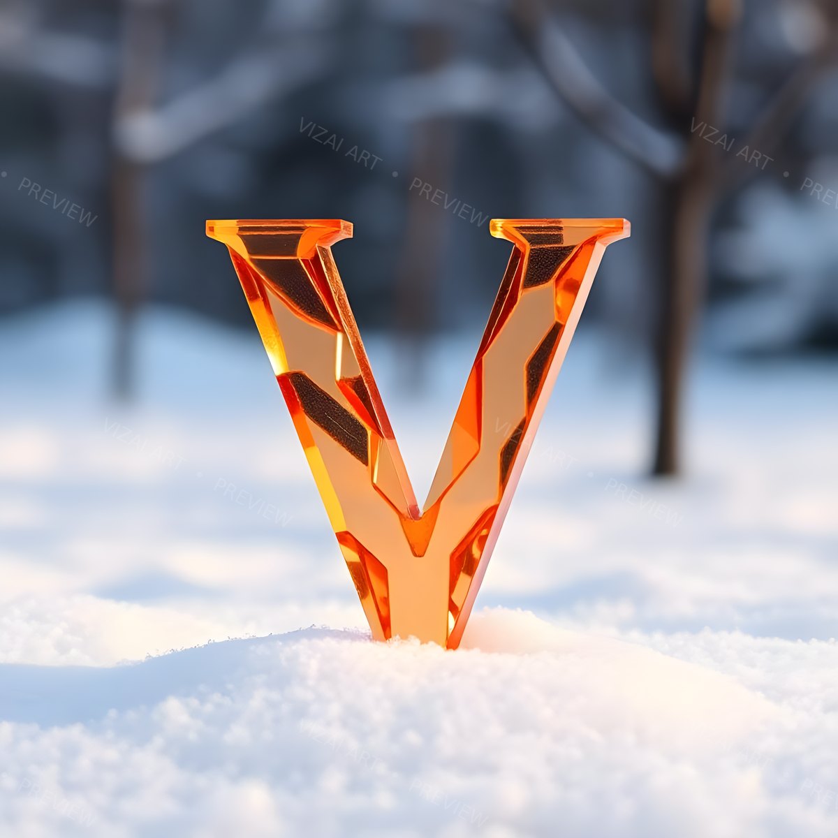 Letter V printable wall art