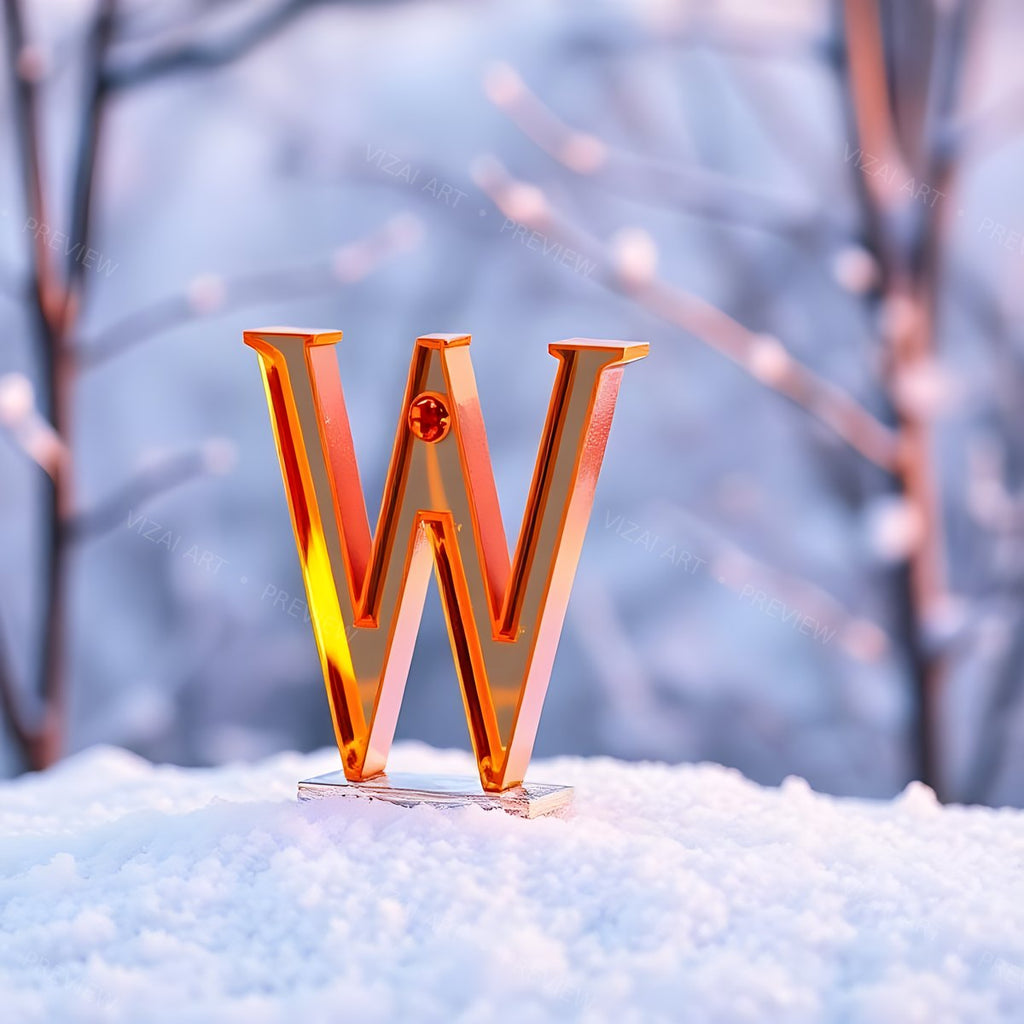 Letter W printable wall art