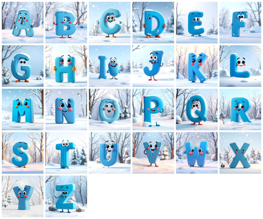 Complete A-Z alphabet grid preview