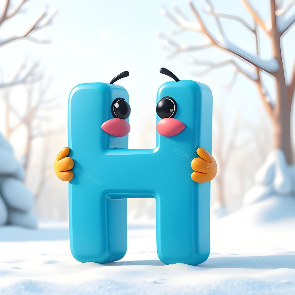 Letter H printable wall art
