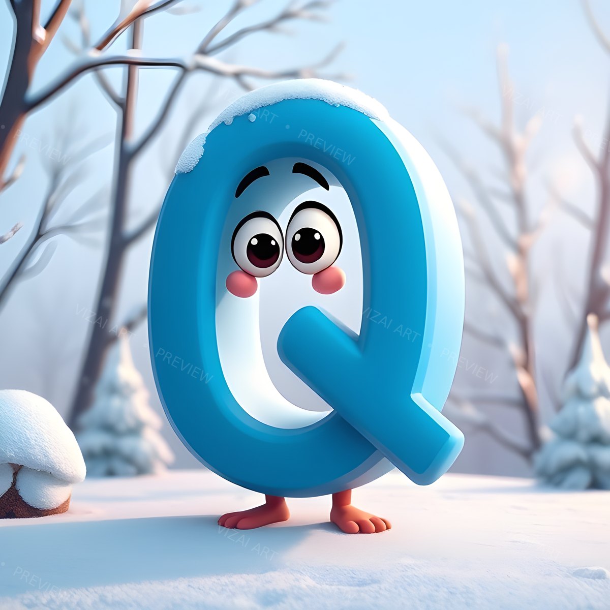Letter Q printable wall art