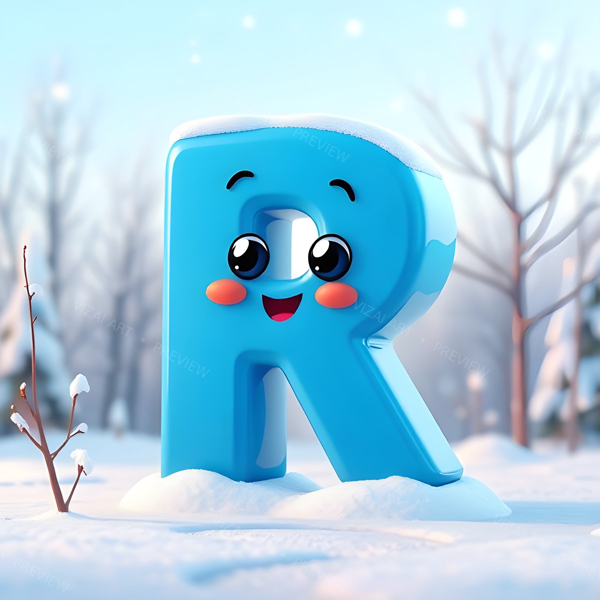 Letter R printable wall art
