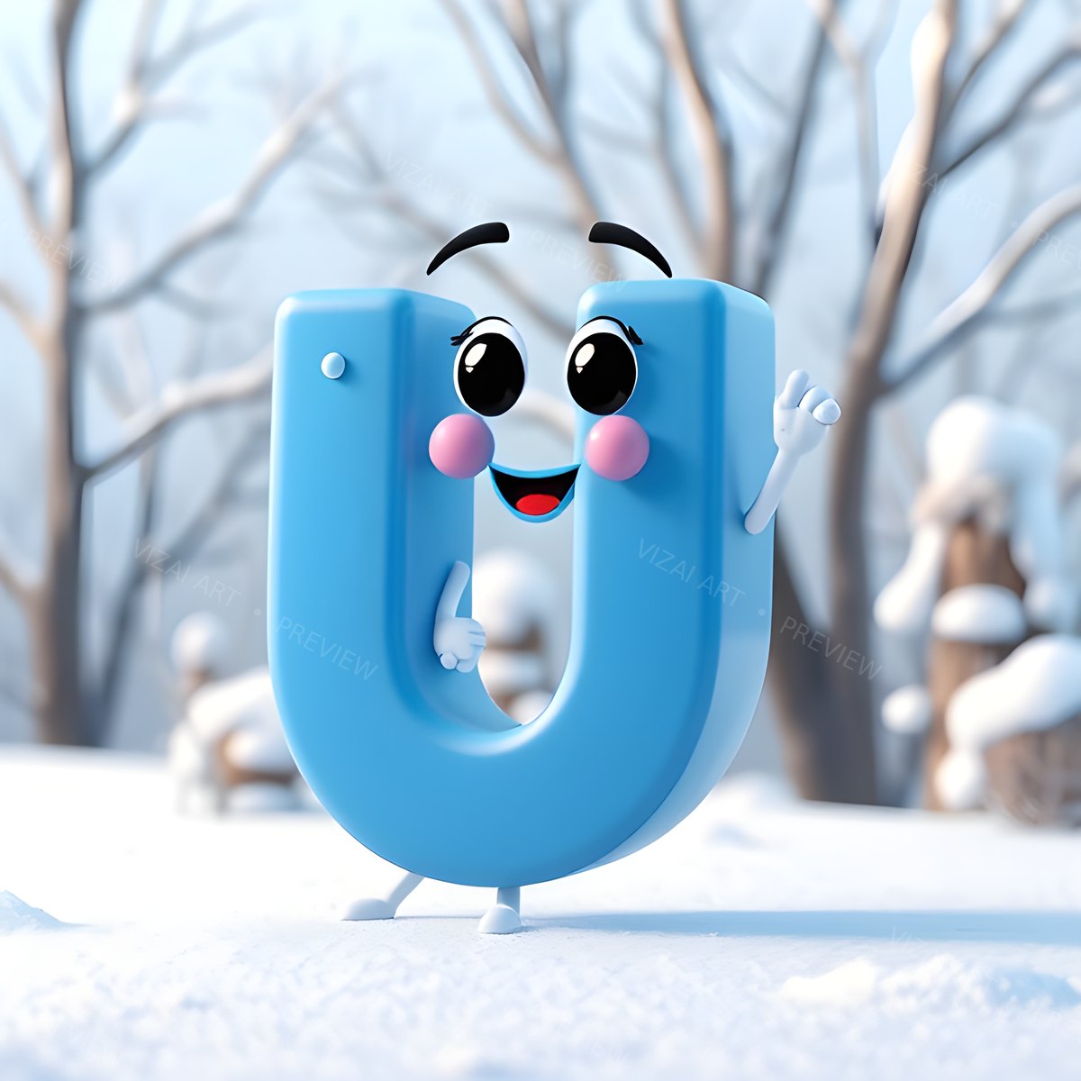 Letter U printable wall art