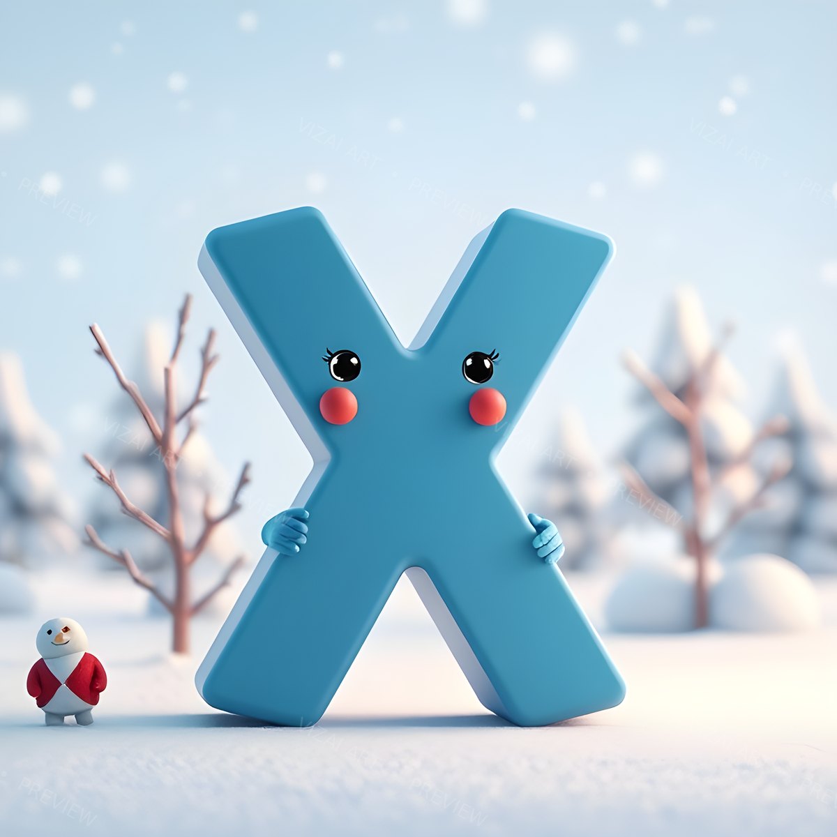 Letter X printable wall art