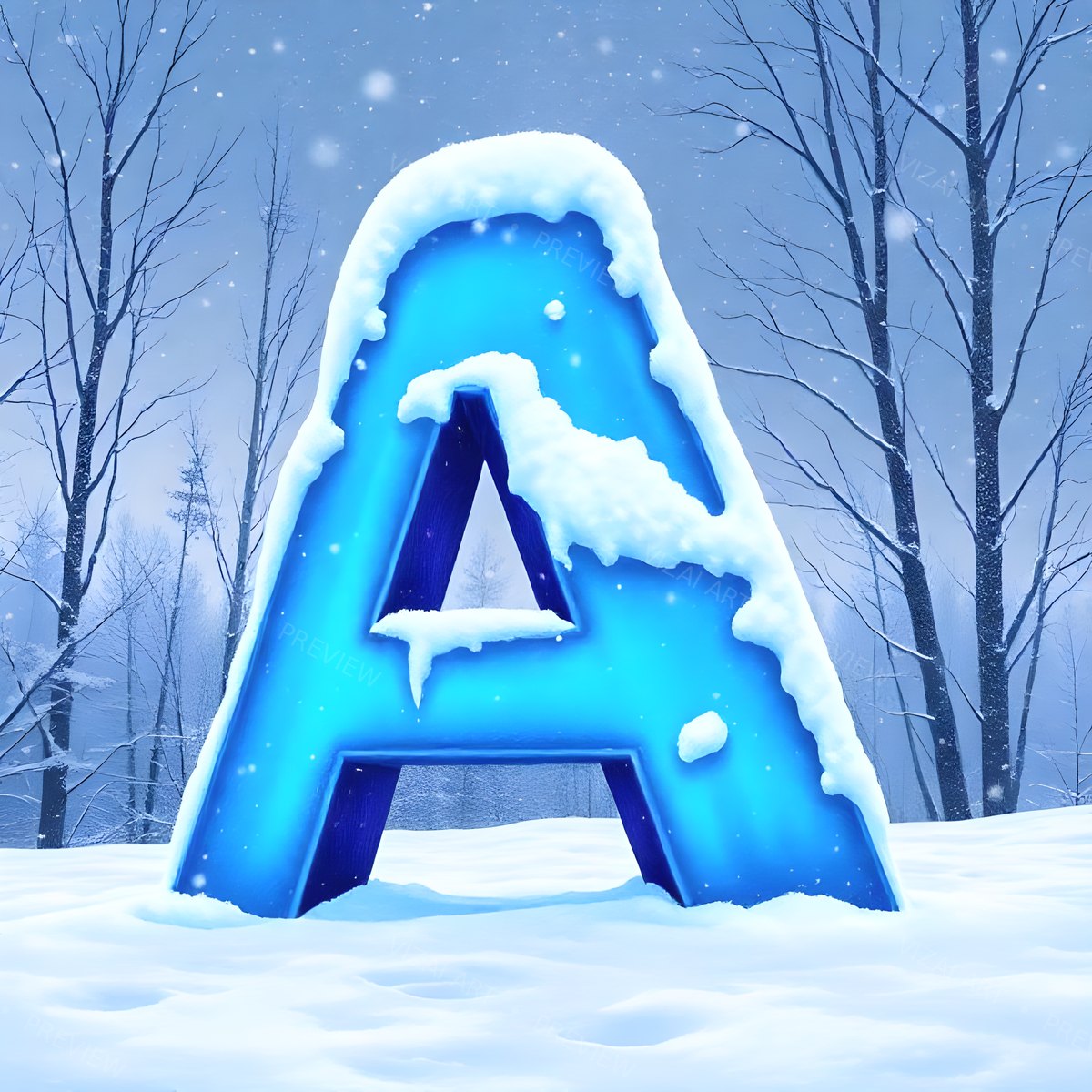 Letter A printable wall art
