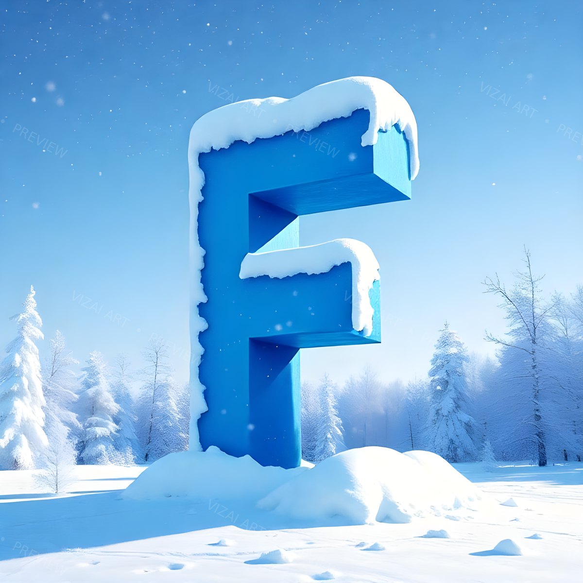 Letter F printable wall art