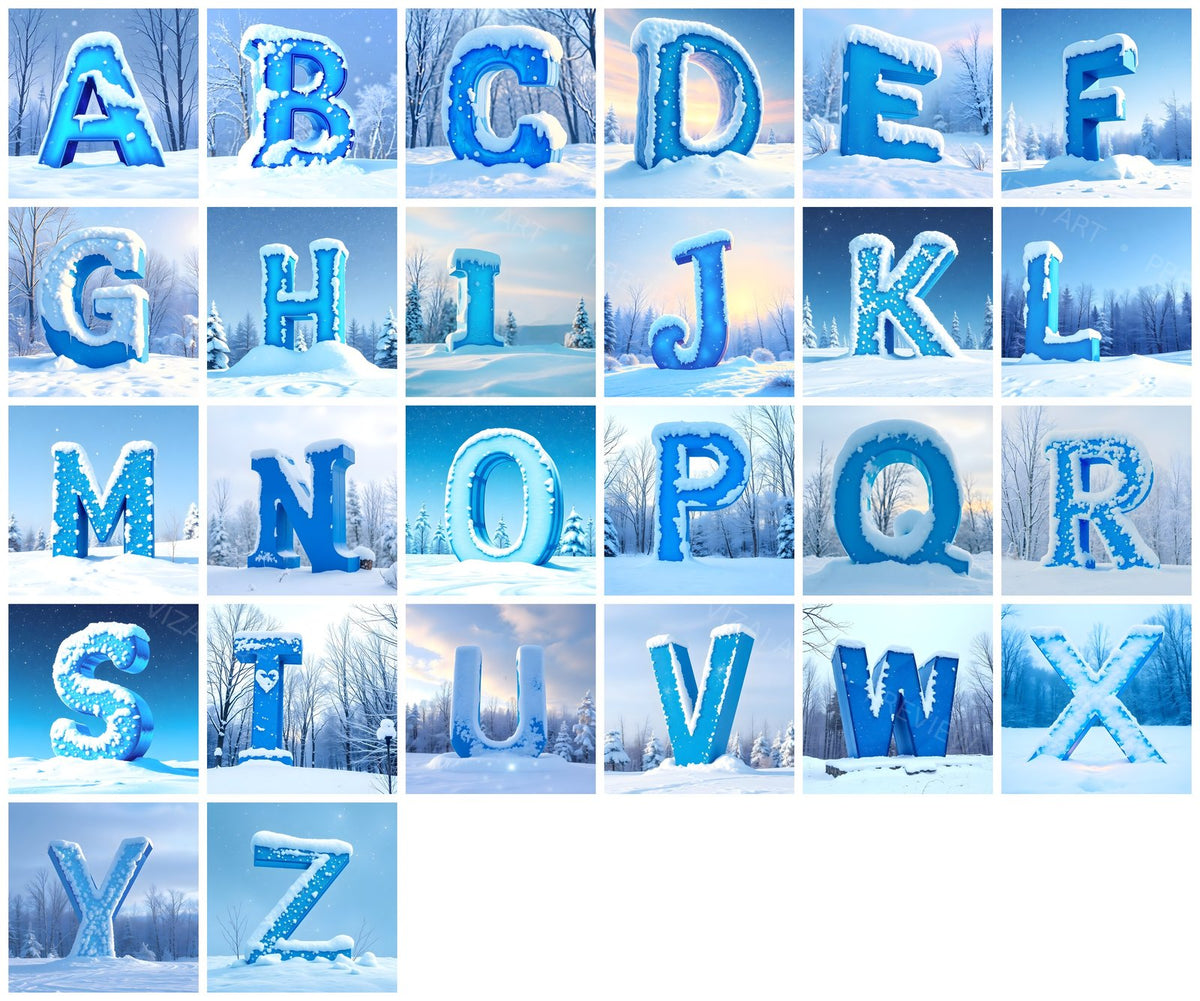 Complete A-Z alphabet grid preview