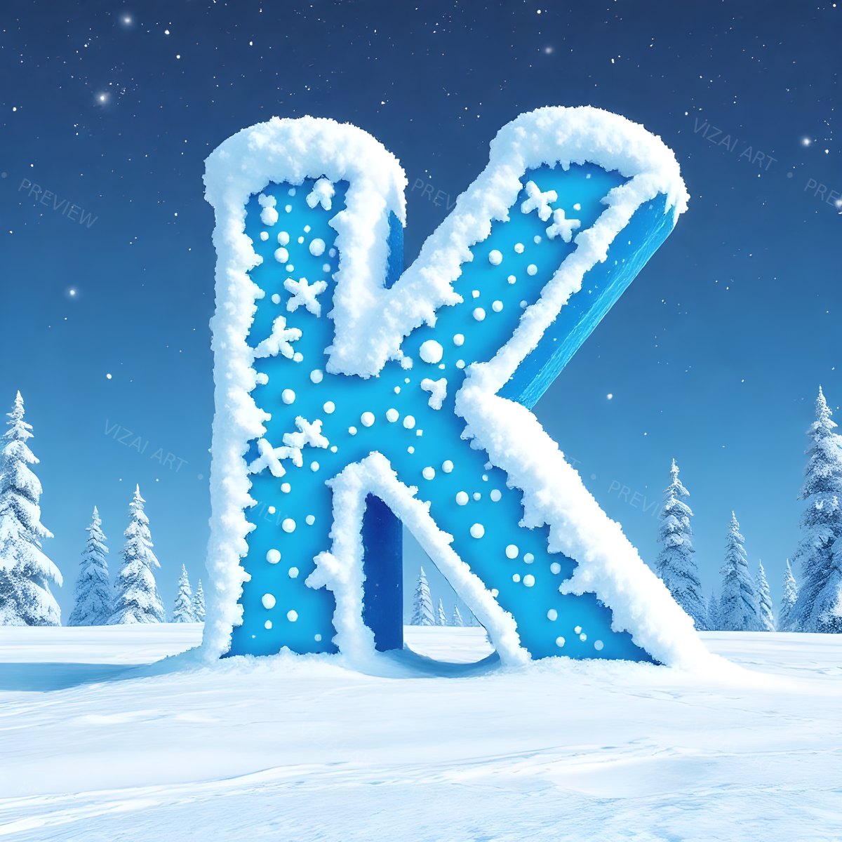 Letter K printable wall art