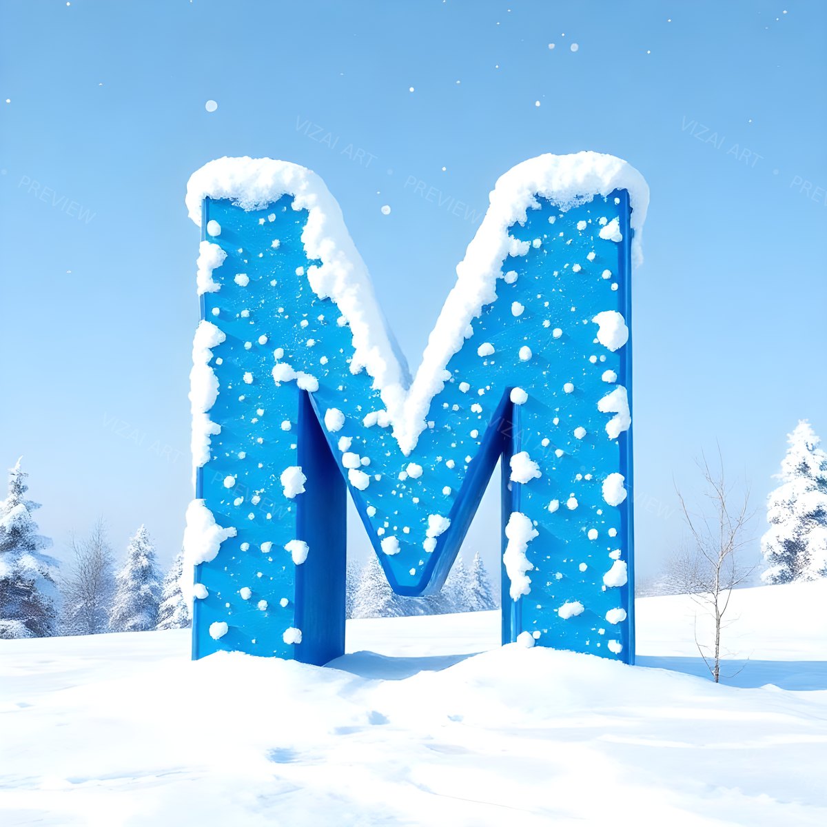 Letter M printable wall art