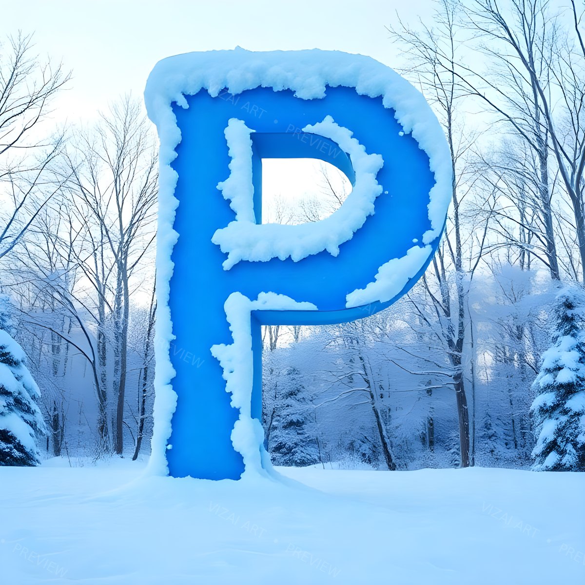 Letter P printable wall art