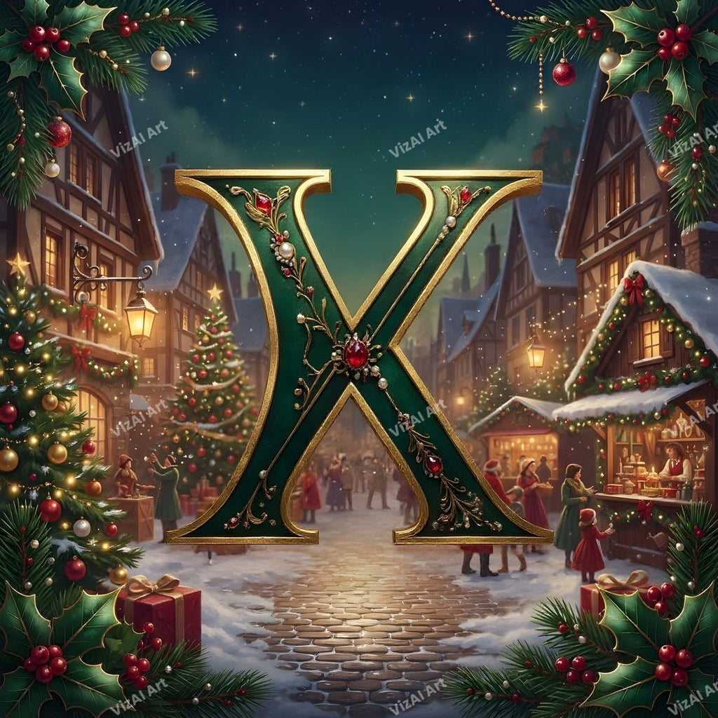 Christmas Village alphabet letter K