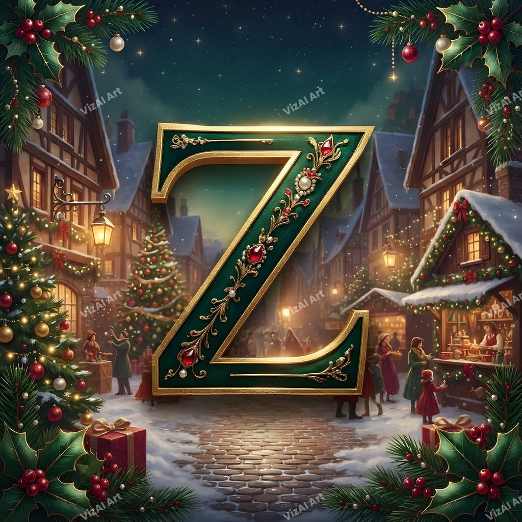 Christmas Village alphabet letter Z