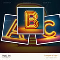 Yellow Neon Sign alphabet — choose an individual printable letter