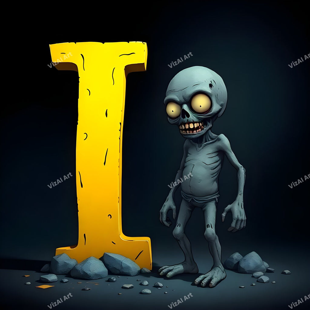 Zombie alphabet letter I