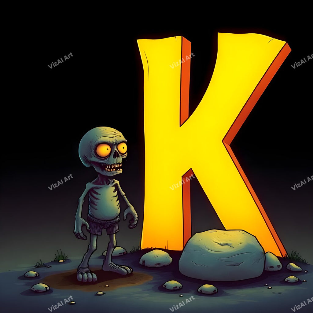 Zombie alphabet letter K