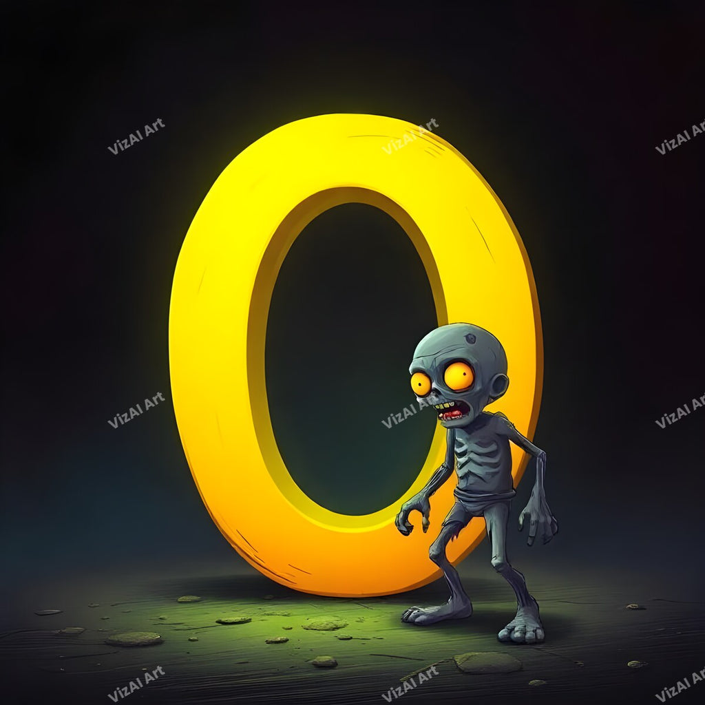 Zombie alphabet letter O