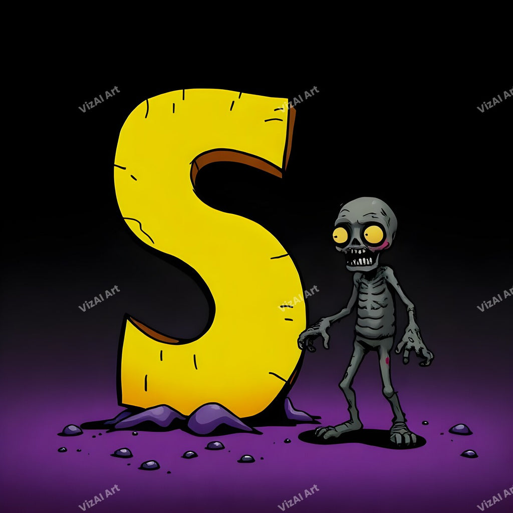 Zombie alphabet letter S