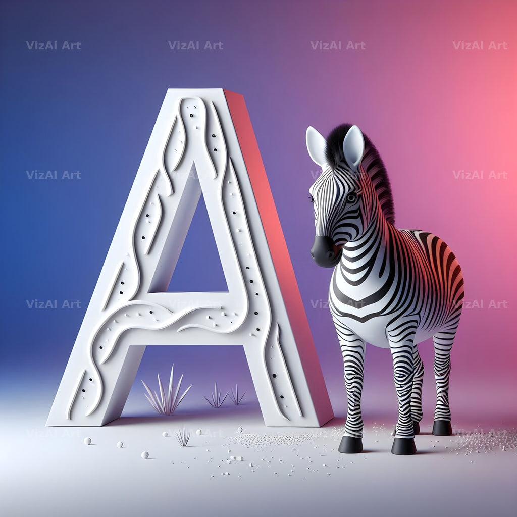 Zebra alphabet letter A