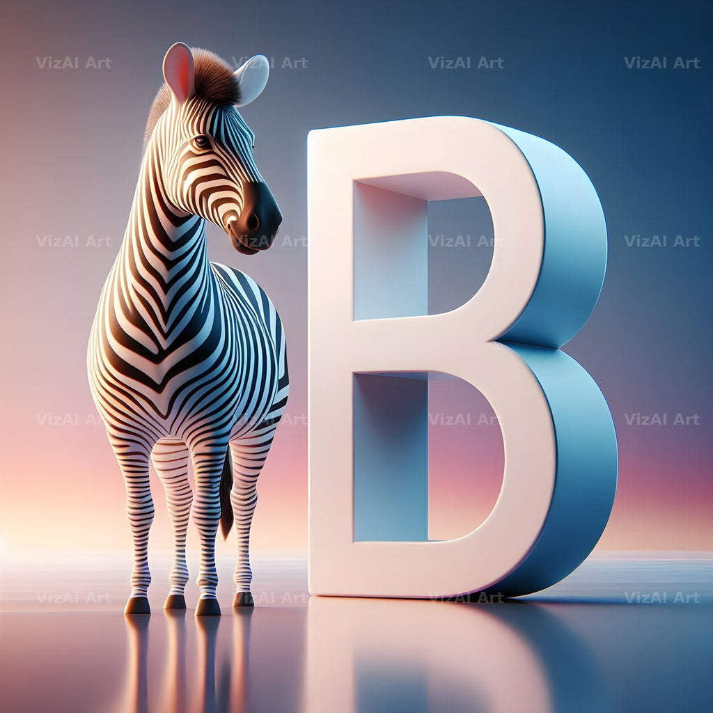 Zebra alphabet letter B